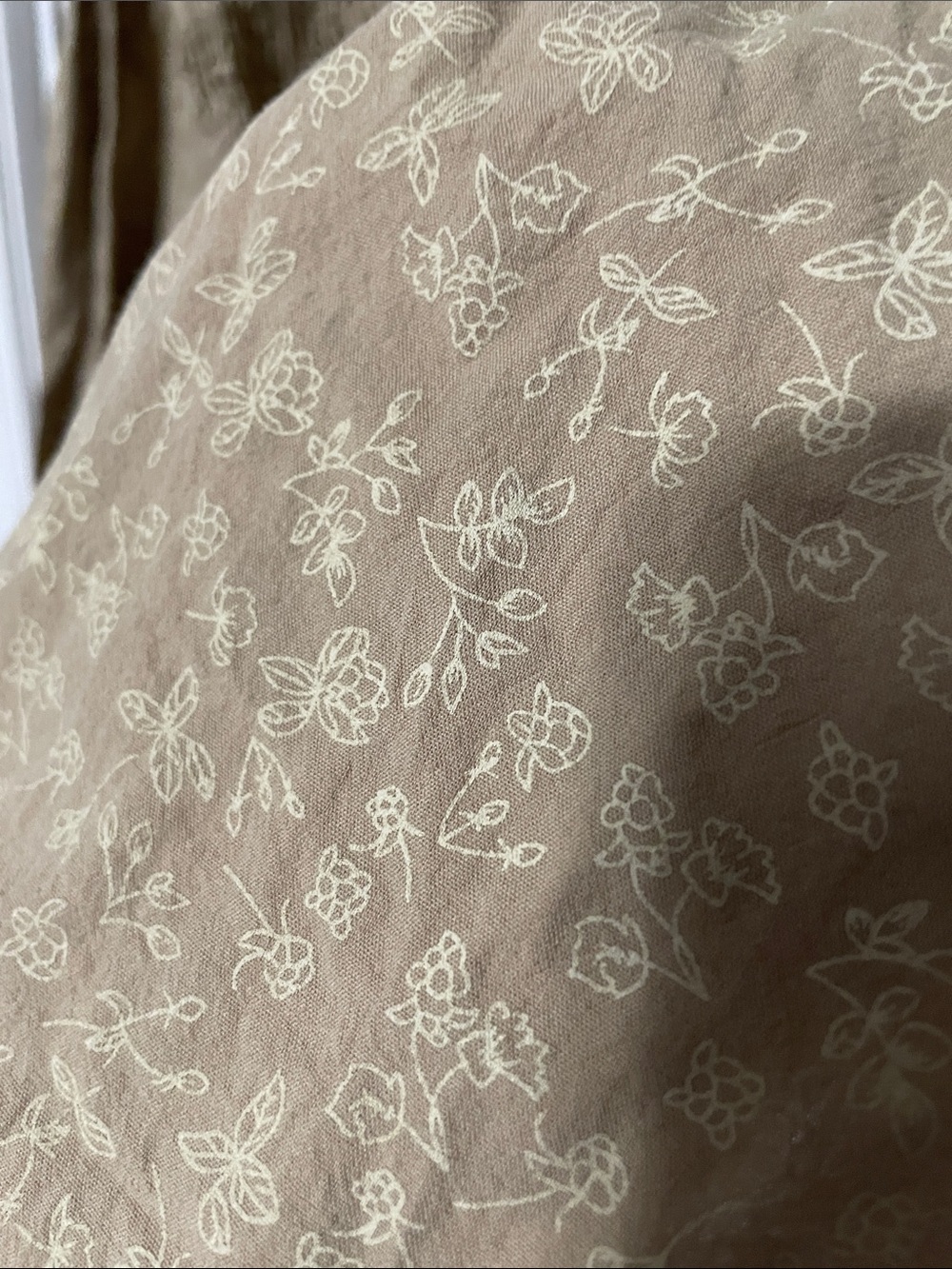 Chic Soul Beige Floral Smocked Peplum Blouse - Picture 3 of 3